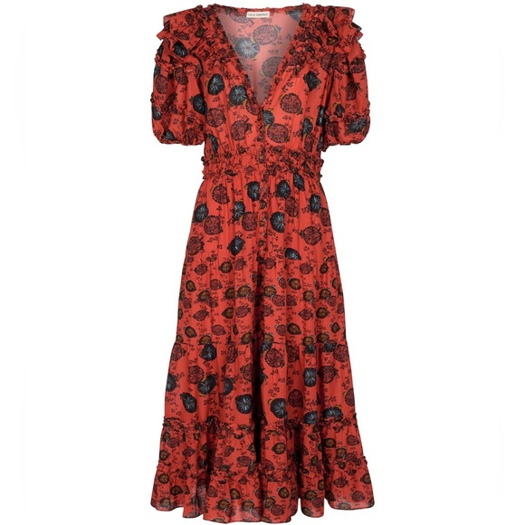 ULLA JOHNSON Irvette floral cotton-blend midi dress - Picture 2 of 9